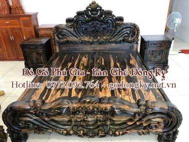 Mẫu giường ngủ gỗ mun đồ gỗ đồng kỵ vân gỗ tuyệt đẹp