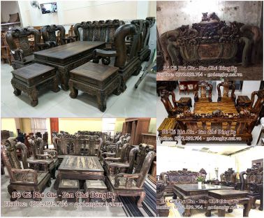 Bộ bàn ghế phòng khách gỗ mun