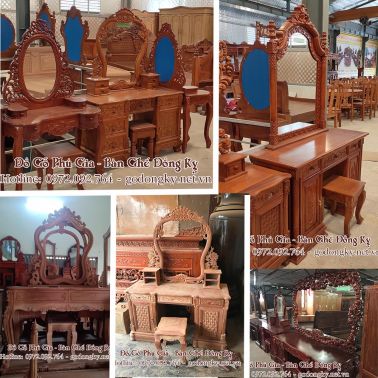Mẫu bàn phấn đồ gỗ đồng kỵ