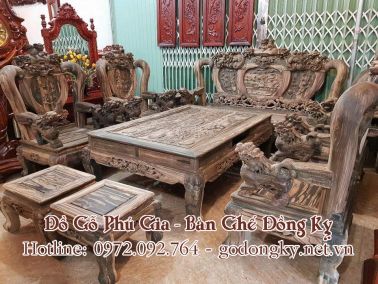 Bàn ghế đồng kỵ gỗ mun
