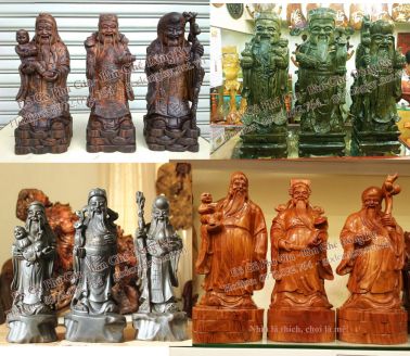 12 loại gỗ tạo nên tượng Phúc ,Lộc , Thọ đẹp