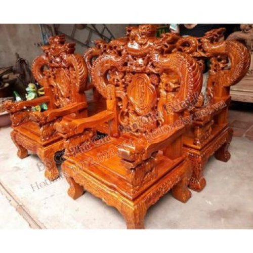 Bộ Minh Quốc Rồng Cột Vảy Gỗ Hương