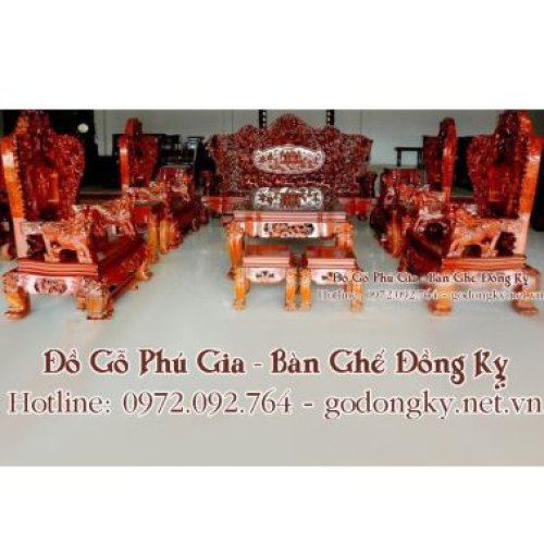 Bộ rồng đỉnh bát mã gỗ hương 12 món