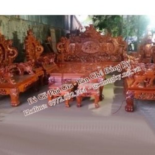 Bộ rồng đỉnh gỗ hương 12 món