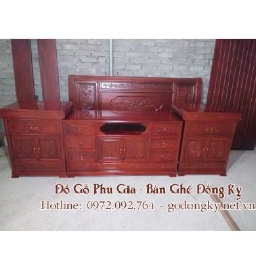 Kệ mõ kiểu tàu gỗ gụ 