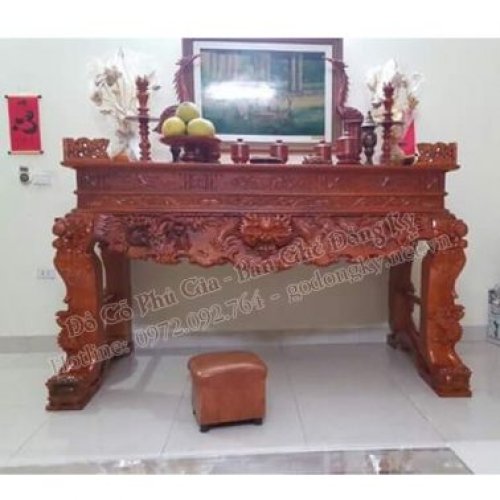 Sập Thờ Tứ Linh Gỗ Gụ Chân 16cm