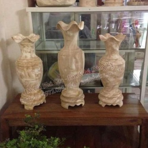 Đôi lộc bình gỗ nu nghiên 2