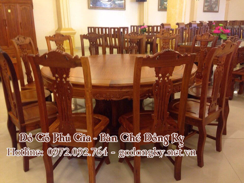 Nội, ngoại thất: Tổng hợp các mẫu bàn ghế phòng ăn mặt tròn đồ gỗ đồng kỵ 18