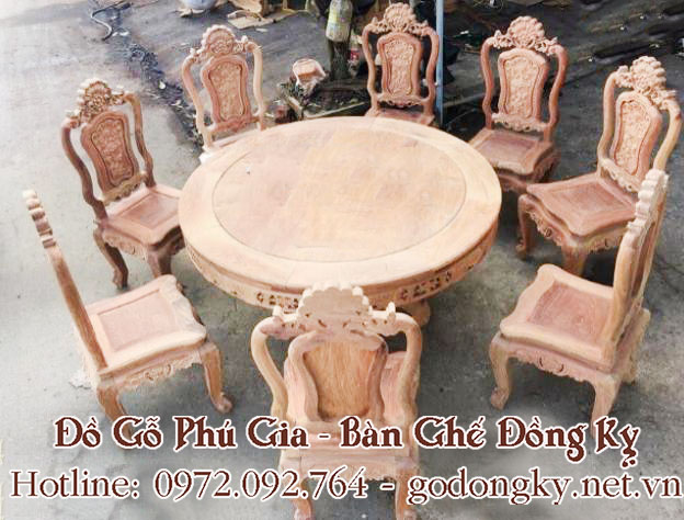Nội, ngoại thất: Tổng hợp các mẫu bàn ghế phòng ăn mặt tròn đồ gỗ đồng kỵ 49