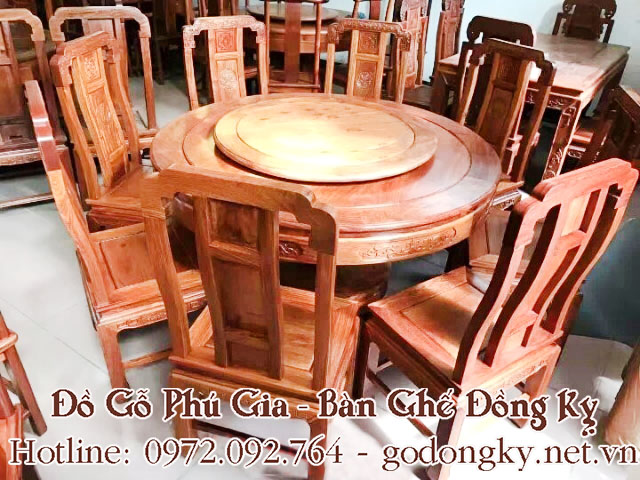 Nội, ngoại thất: Tổng hợp các mẫu bàn ghế phòng ăn mặt tròn đồ gỗ đồng kỵ 50