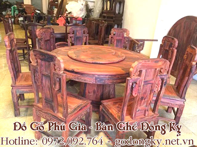 Nội, ngoại thất: Tổng hợp các mẫu bàn ghế phòng ăn mặt tròn đồ gỗ đồng kỵ 54