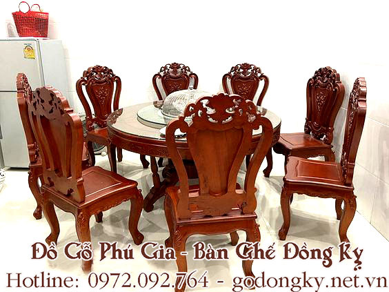 Nội, ngoại thất: Tổng hợp các mẫu bàn ghế phòng ăn mặt tròn đồ gỗ đồng kỵ 9