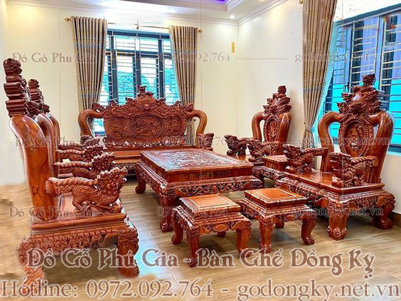 bộ bàn ghế phòng khách gỗ đồng kỵ giả cổ